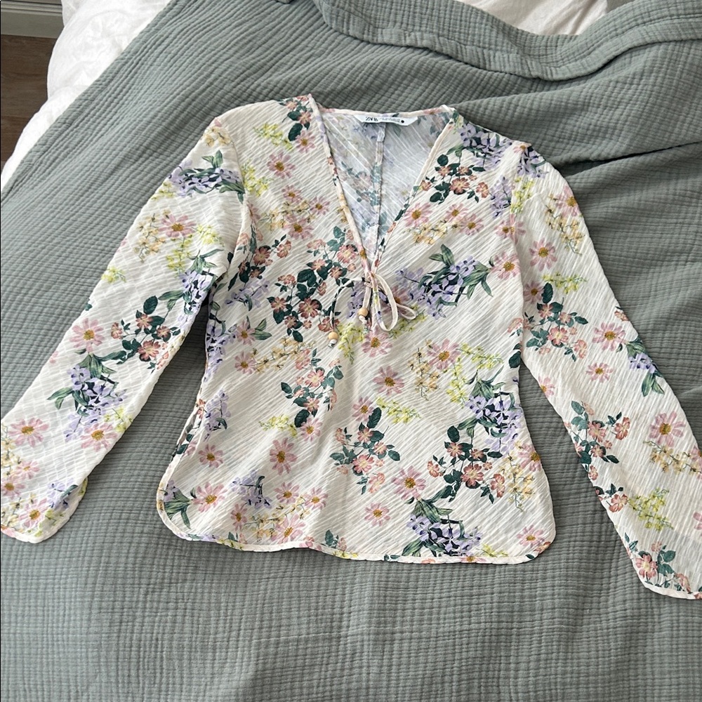 Floral V-Neck Women's Top